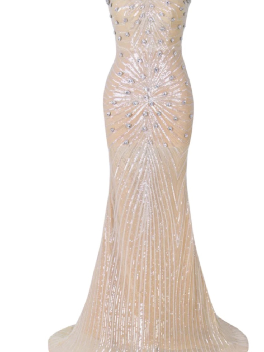 NWT - Strapless Diamond Sequins Maxi Dress